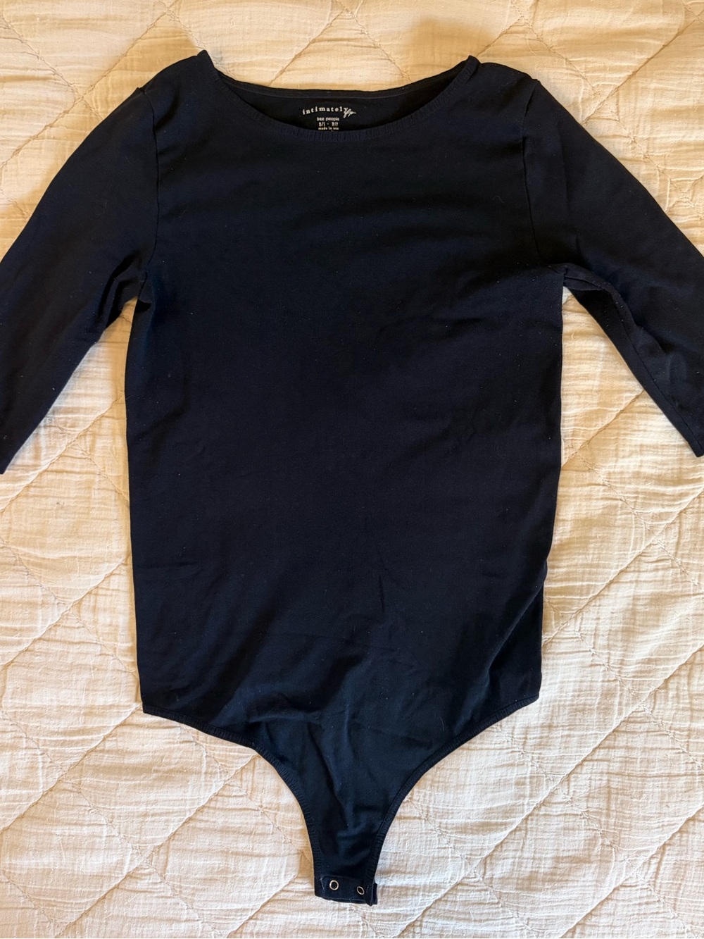 Intimately by Free People Black Half Sleeve Women’s Bodysuit XS/S